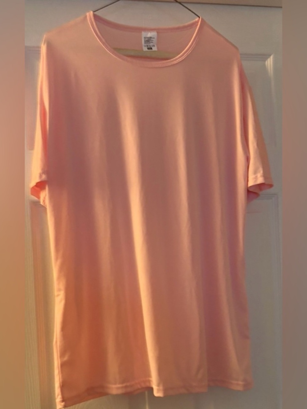 Pretty in pink! womens Shein semi-sheer Short Sleeve Shirt .